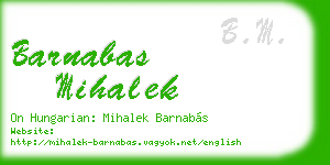 barnabas mihalek business card