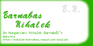 barnabas mihalek business card